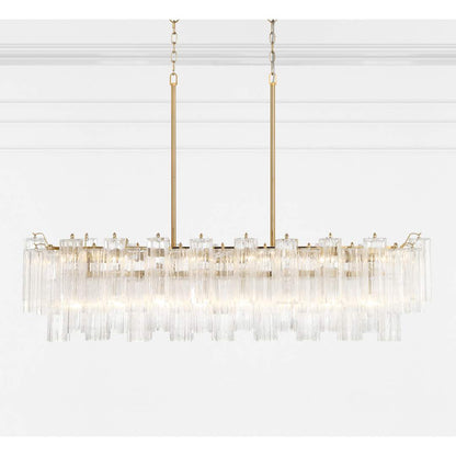Addis 14 Light 52" Wide Crystal Linear Chandelier with Clear Crystal Shades