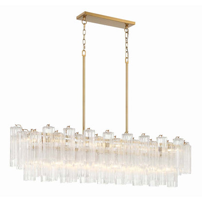 Addis 14 Light 52" Wide Crystal Linear Chandelier with Clear Crystal Shades
