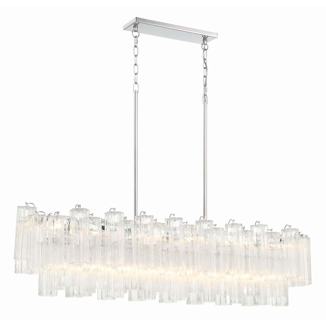 Addis 14 Light 52" Wide Crystal Linear Chandelier with Clear Crystal Shades