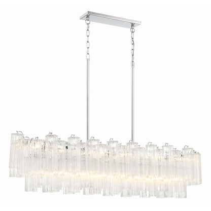 Addis 14 Light 52" Wide Crystal Linear Chandelier with Clear Crystal Shades
