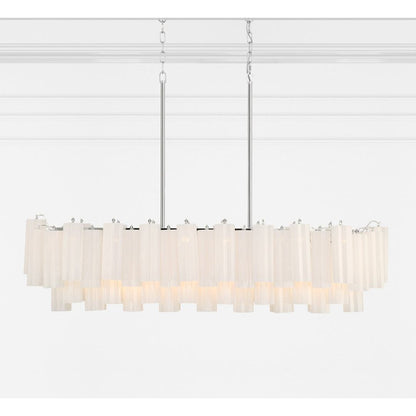 Addis 14 Light 52" Wide Crystal Linear Chandelier with White Crystal Shades