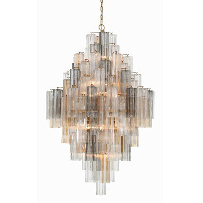 Addis 20 Light 31" Wide Crystal Waterfall Chandelier with Autumn Crystal Shades
