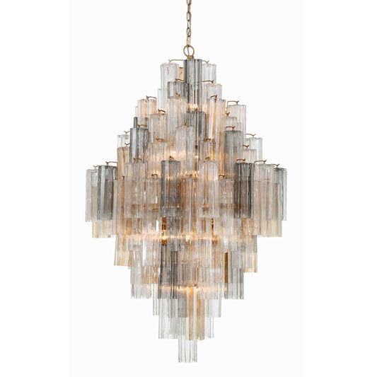 Addis 20 Light 31" Wide Crystal Waterfall Chandelier with Autumn Crystal Shades