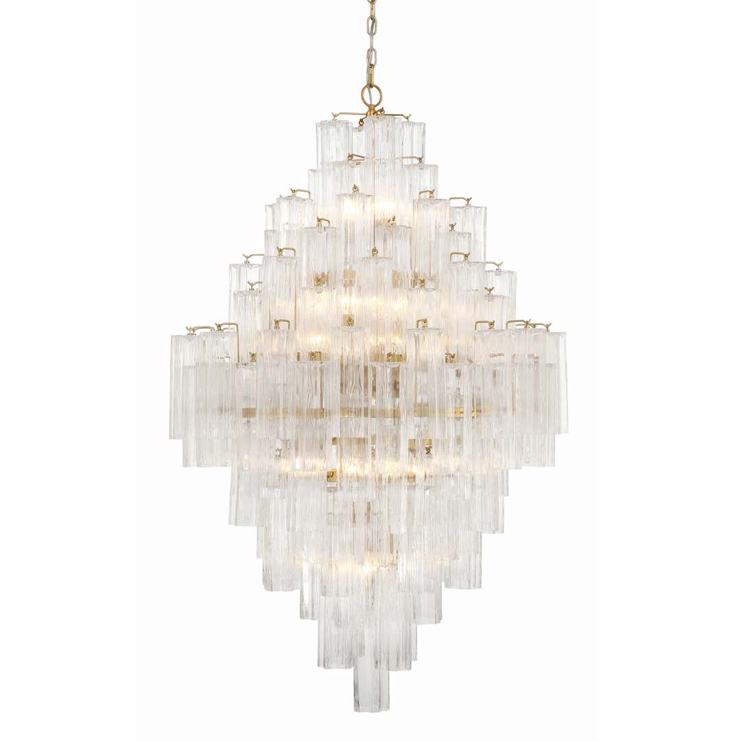 Addis 20 Light 31" Wide Crystal Waterfall Chandelier with Clear Crystal Shades