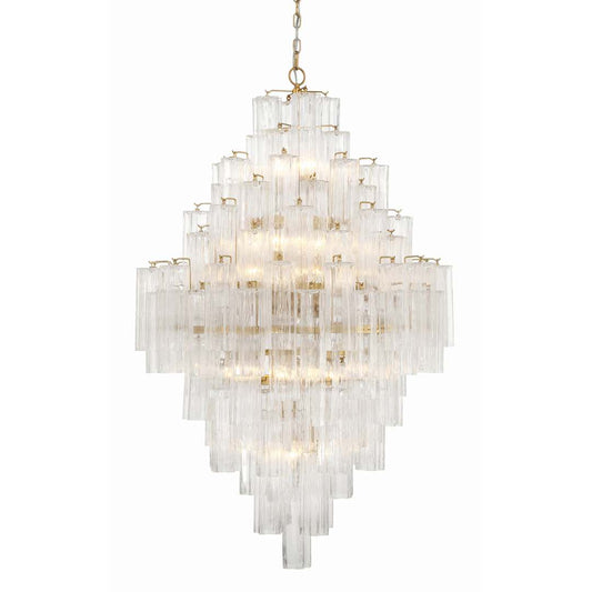 Addis 20 Light 31" Wide Crystal Waterfall Chandelier with Clear Crystal Shades