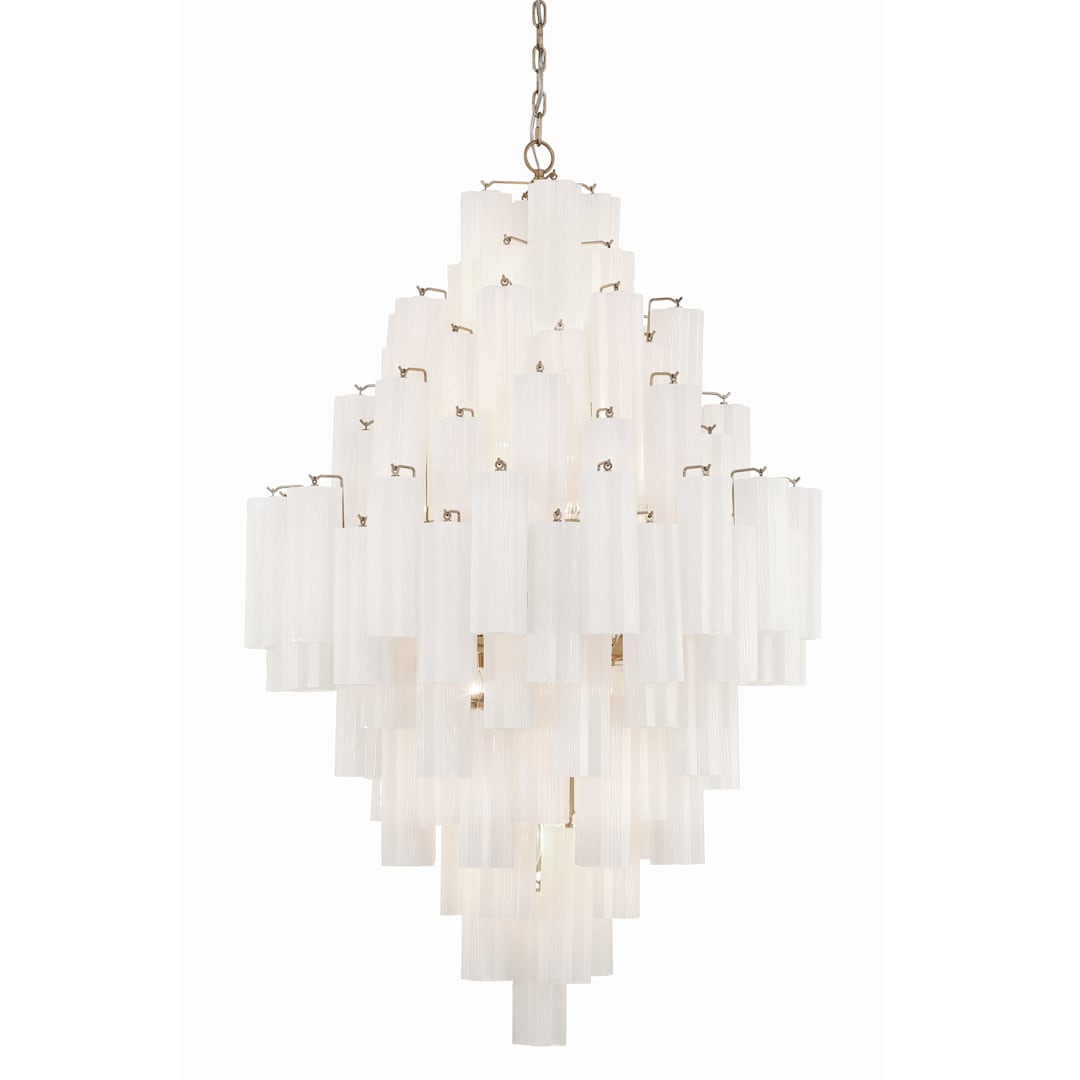 Addis 20 Light 31" Wide Crystal Waterfall Chandelier with White Crystal Shades