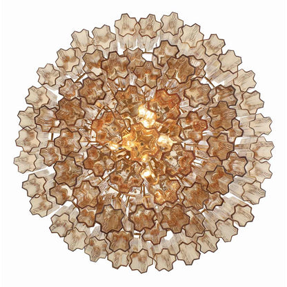 Addis 20 Light 31" Wide Crystal Waterfall Chandelier with Amber Crystal Shades