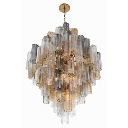 Addis 20 Light 31" Wide Crystal Waterfall Chandelier with Autumn Crystal Shades