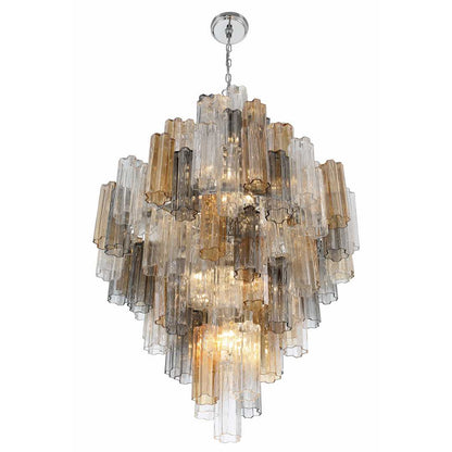 Addis 20 Light 31" Wide Crystal Waterfall Chandelier with Autumn Crystal Shades