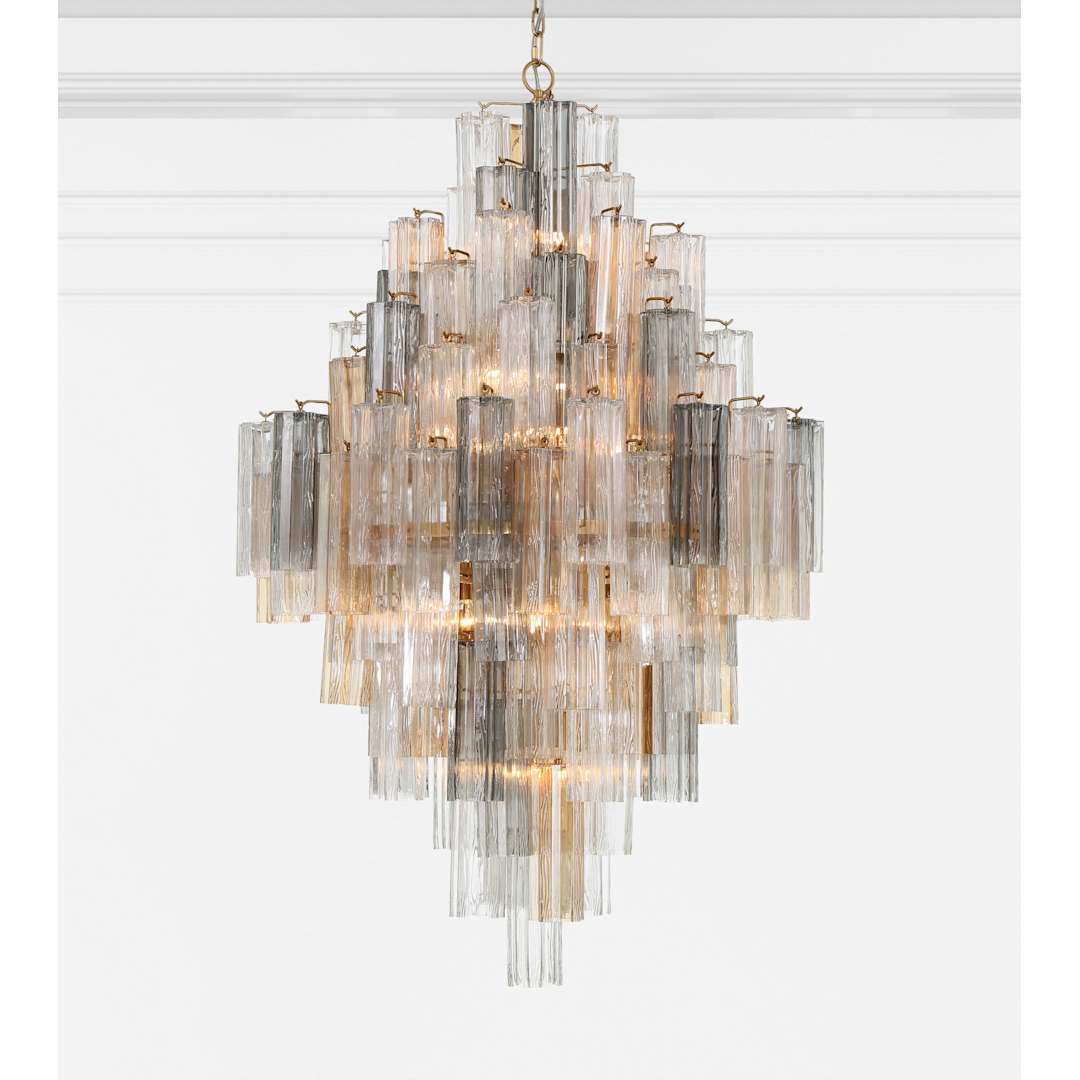 Addis 20 Light 31" Wide Crystal Waterfall Chandelier with Autumn Crystal Shades