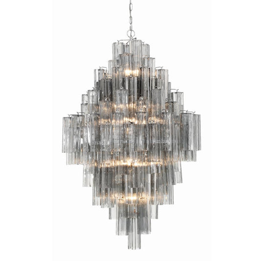 Addis 20 Light 31" Wide Crystal Waterfall Chandelier with Smoke Crystal Shades