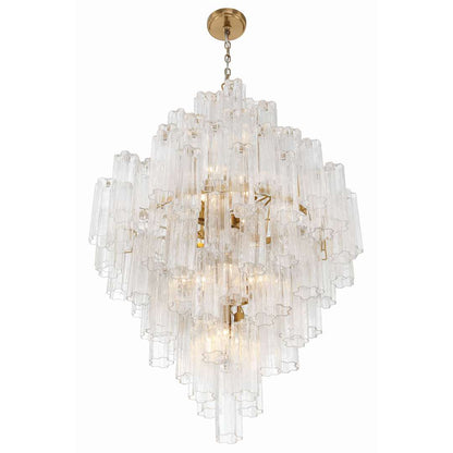 Addis 20 Light 31" Wide Crystal Waterfall Chandelier with Clear Crystal Shades