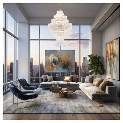 Addis 20 Light 31" Wide Crystal Waterfall Chandelier with Clear Crystal Shades