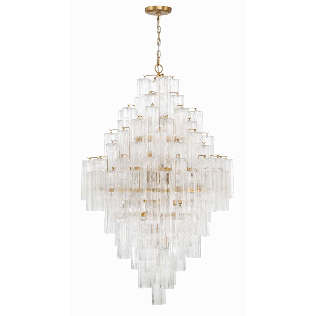Addis 20 Light 31" Wide Crystal Waterfall Chandelier with Clear Crystal Shades