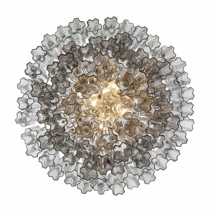 Addis 20 Light 31" Wide Crystal Waterfall Chandelier with Smoke Crystal Shades