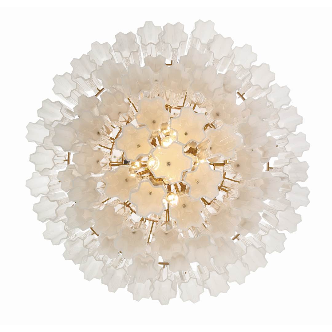Addis 20 Light 31" Wide Crystal Waterfall Chandelier with White Crystal Shades