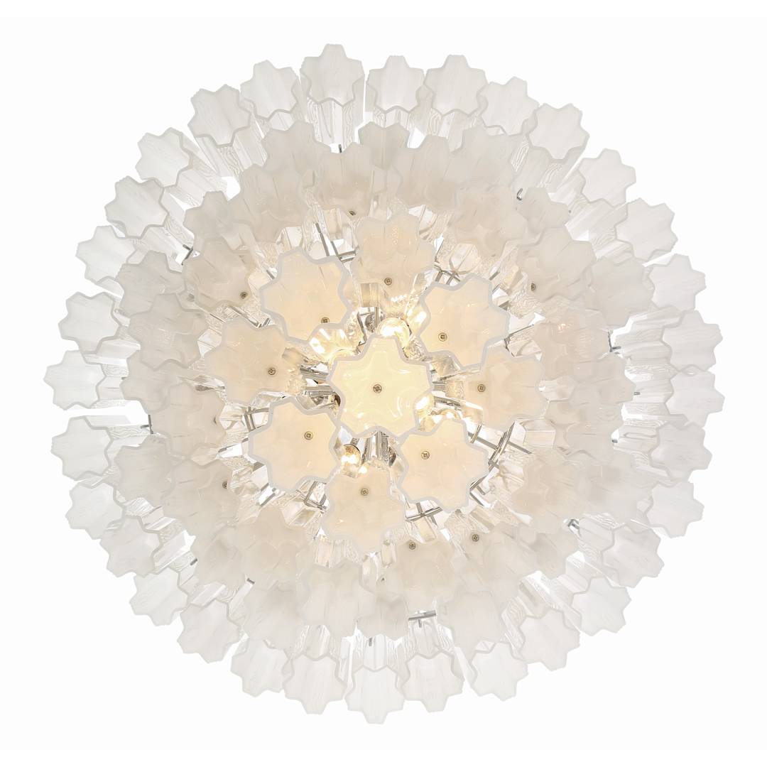Addis 20 Light 31" Wide Crystal Waterfall Chandelier with White Crystal Shades