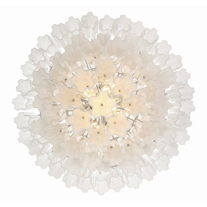 Addis 20 Light 31" Wide Crystal Waterfall Chandelier with White Crystal Shades
