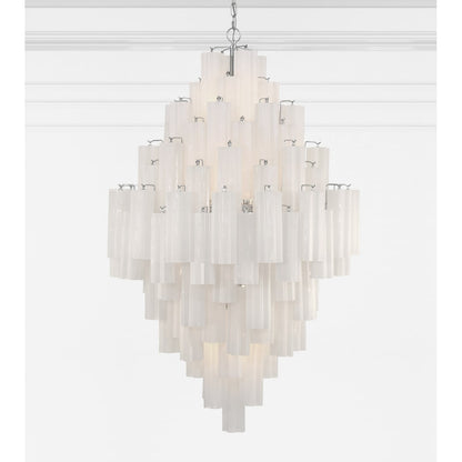 Addis 20 Light 31" Wide Crystal Waterfall Chandelier with White Crystal Shades