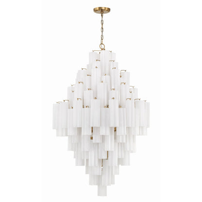 Addis 20 Light 31" Wide Crystal Waterfall Chandelier with White Crystal Shades