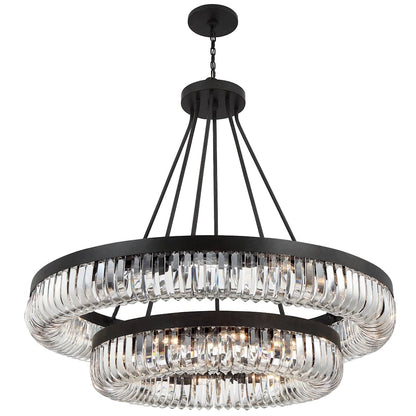 Alister 26 Light 42" Wide Ring Chandelier with Clear Glass Shades