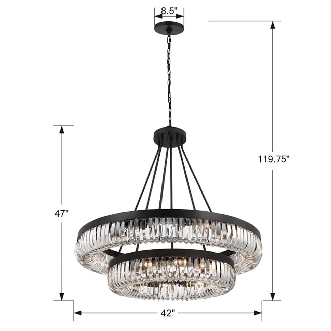 Alister 26 Light 42" Wide Ring Chandelier with Clear Glass Shades