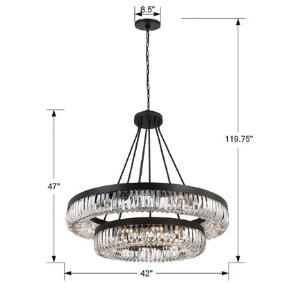 Alister 26 Light 42" Wide Ring Chandelier with Clear Glass Shades