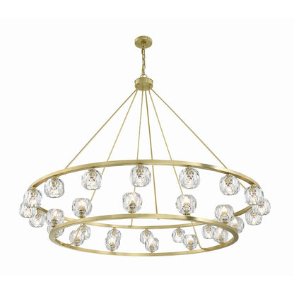 Aragon 30 Light 60" Wide LED Crystal Ring Chandelier