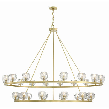 Aragon 30 Light 60" Wide LED Crystal Ring Chandelier