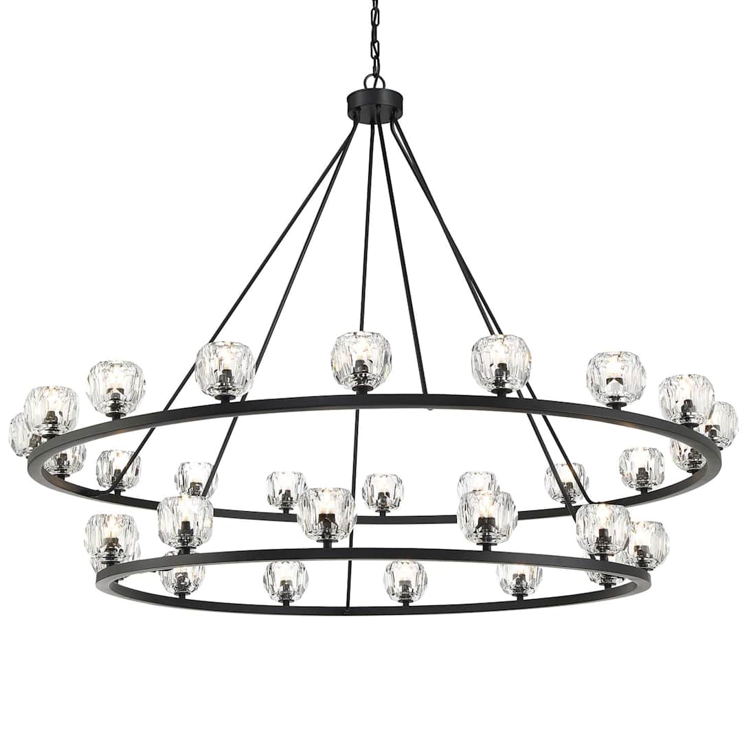 Aragon 30 Light 60" Wide LED Crystal Ring Chandelier