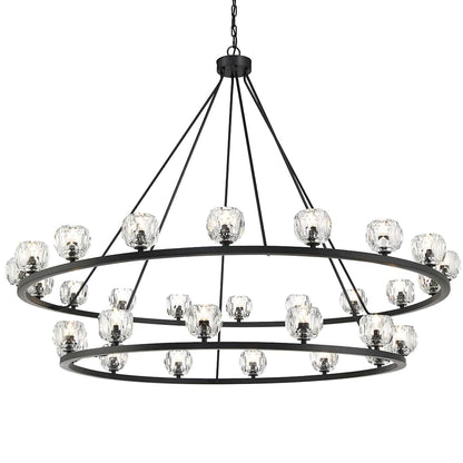 Aragon 30 Light 60" Wide LED Crystal Ring Chandelier