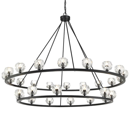 Aragon 30 Light 60" Wide LED Crystal Ring Chandelier