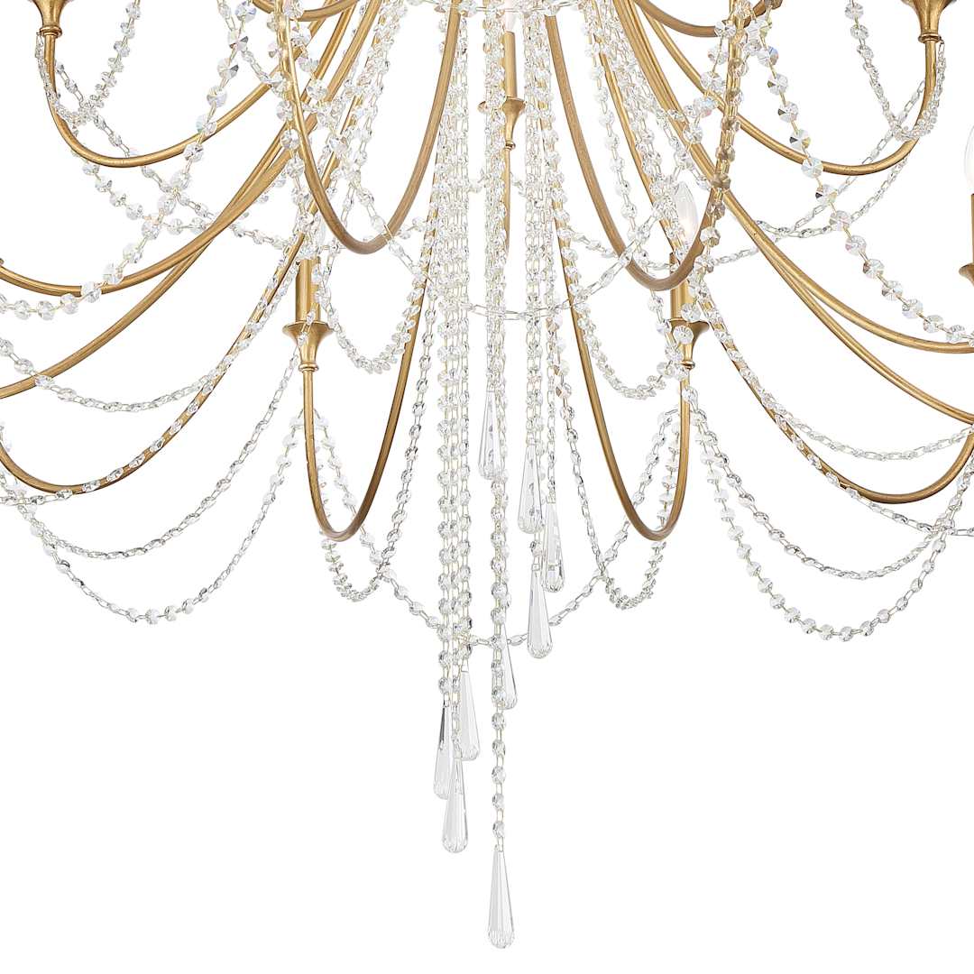 Arcadia 15 Light 46" Wide Crystal Candle Style Chandelier with Hand Cut Crystal Accents