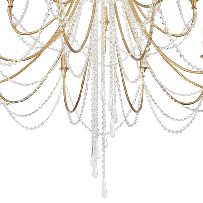 Arcadia 15 Light 46" Wide Crystal Candle Style Chandelier with Hand Cut Crystal Accents