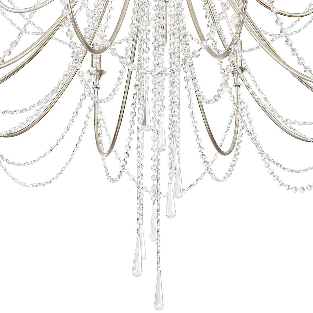 Arcadia 15 Light 46" Wide Crystal Candle Style Chandelier with Hand Cut Crystal Accents