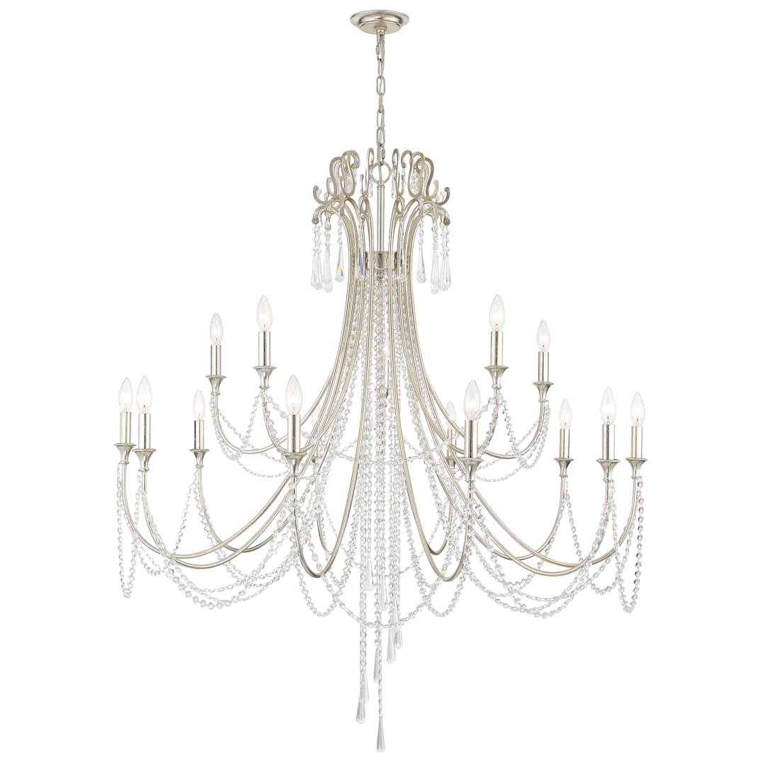Arcadia 15 Light 46" Wide Crystal Candle Style Chandelier with Hand Cut Crystal Accents