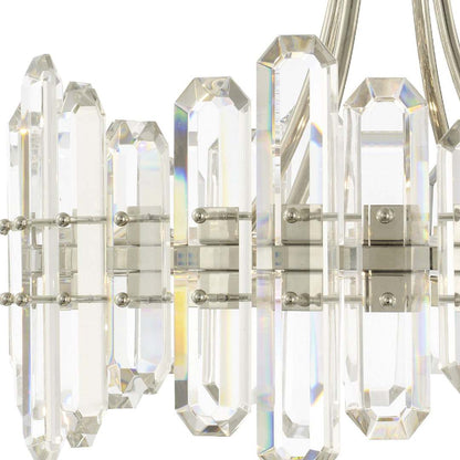 Bolton 4 Light 21" Wide Semi-Flush Drum Ceiling Fixture with Clear Faceted Crystal Accents