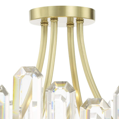 Bolton 4 Light 21" Wide Semi-Flush Drum Ceiling Fixture with Clear Faceted Crystal Accents