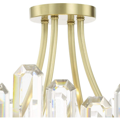 Bolton 4 Light 21" Wide Semi-Flush Drum Ceiling Fixture with Clear Faceted Crystal Accents