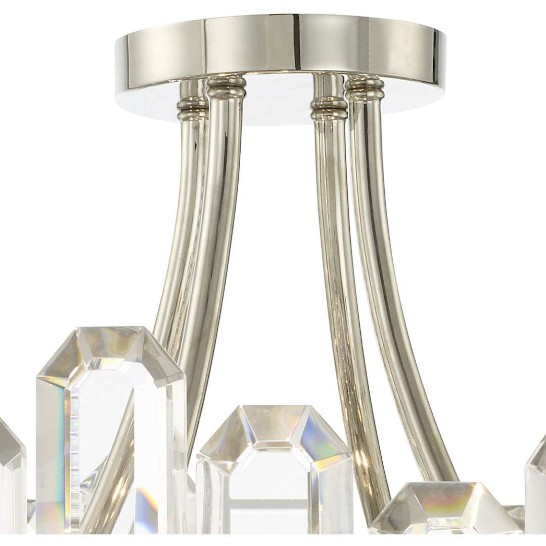 Bolton 4 Light 21" Wide Semi-Flush Drum Ceiling Fixture with Clear Faceted Crystal Accents