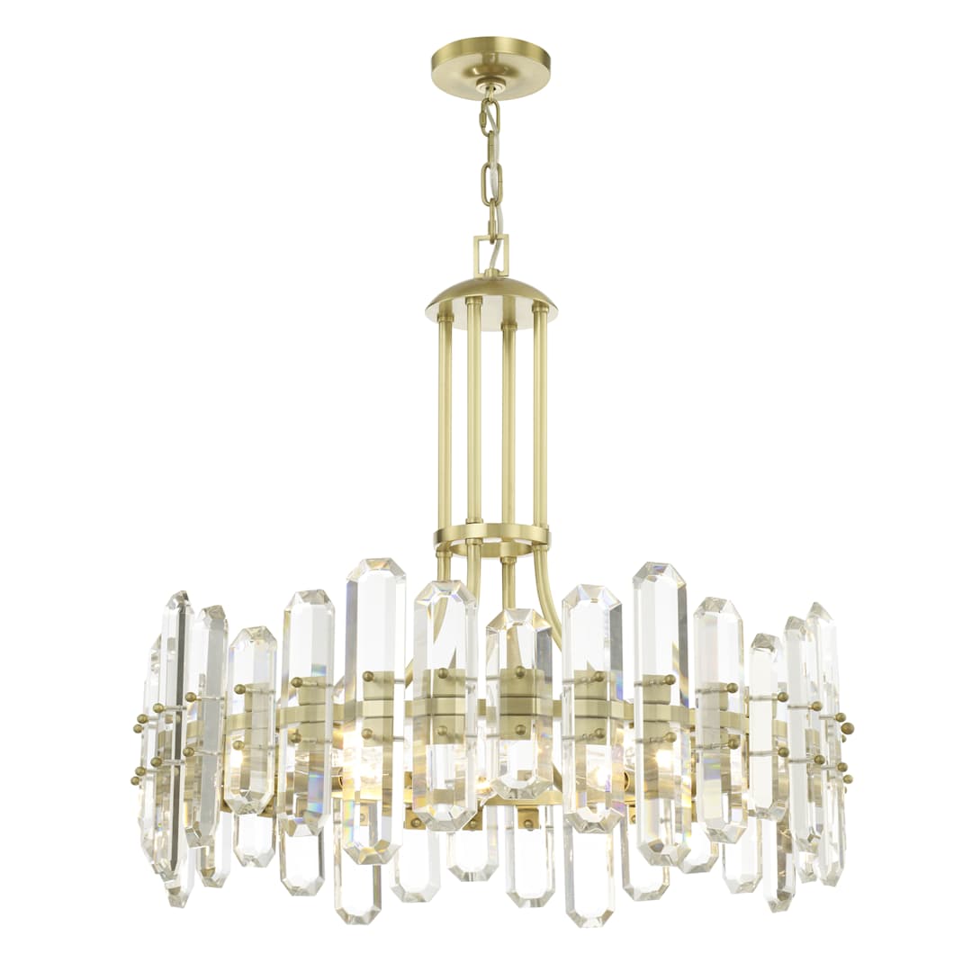 Bolton 8 Light 25" Wide Crystal Drum Chandelier with Faceted Crystal Accents