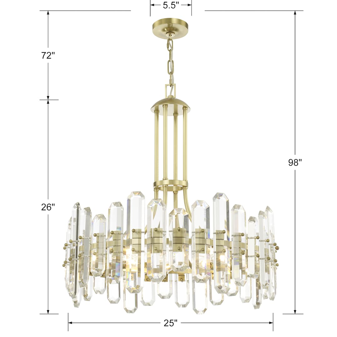 Bolton 8 Light 25" Wide Crystal Drum Chandelier with Faceted Crystal Accents