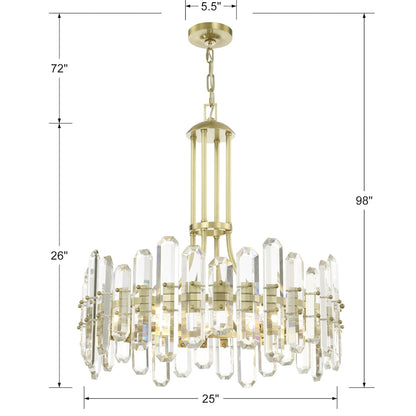 Bolton 8 Light 25" Wide Crystal Drum Chandelier with Faceted Crystal Accents