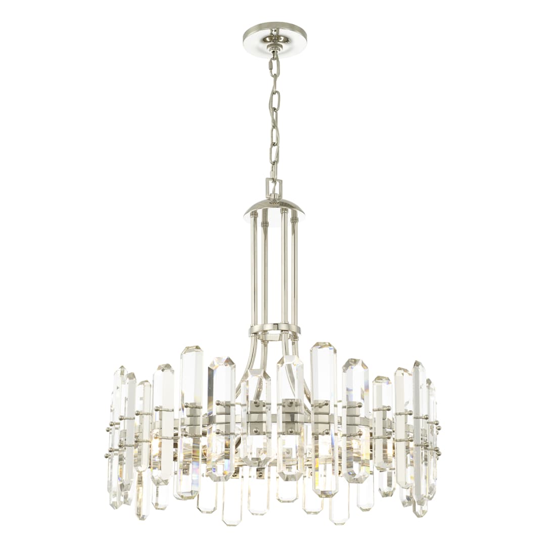Bolton 8 Light 25" Wide Crystal Drum Chandelier with Faceted Crystal Accents