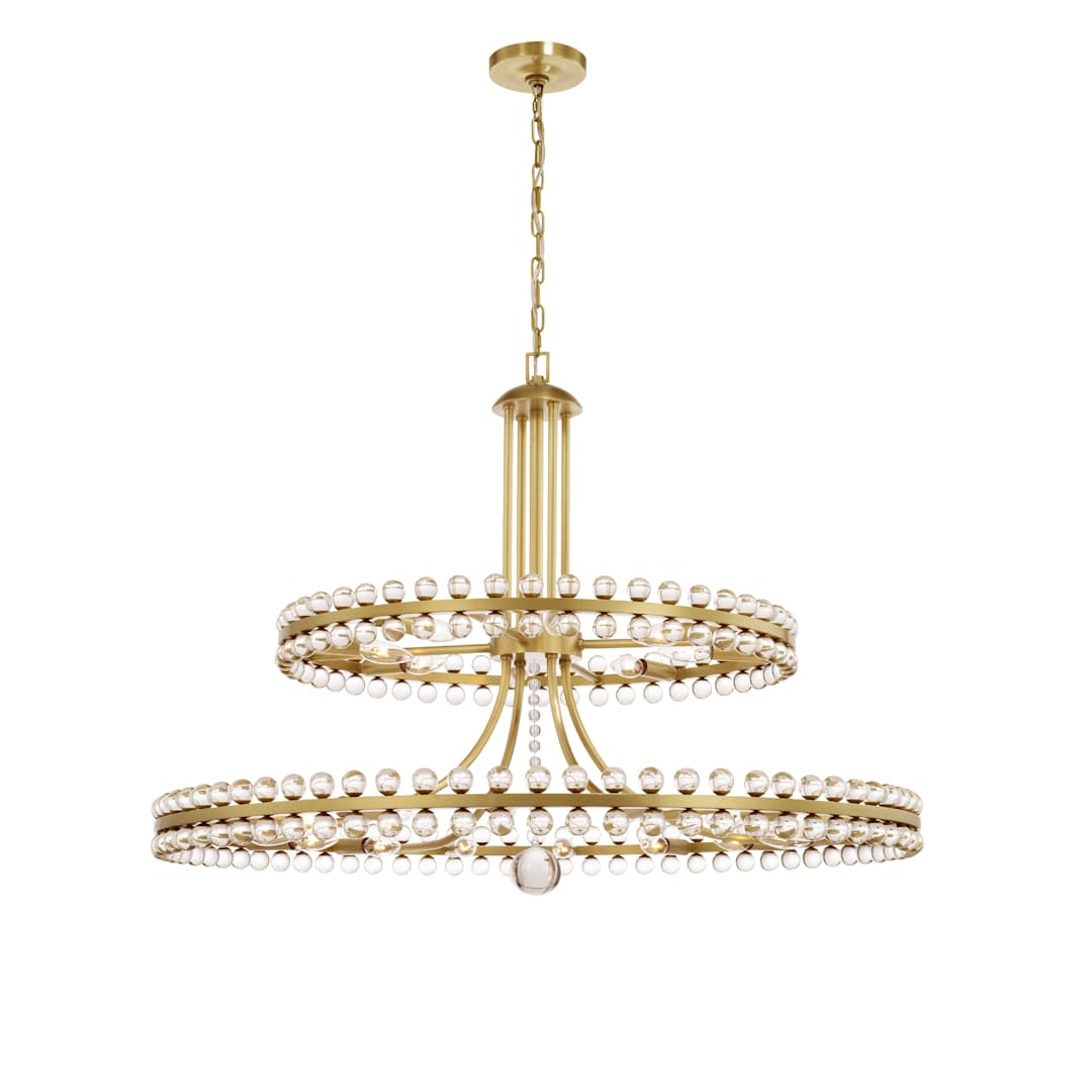 Clover 24 Light 39" Wide Ring Chandelier with Glass Ball Accents