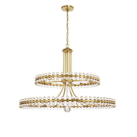 Clover 24 Light 39" Wide Ring Chandelier with Glass Ball Accents