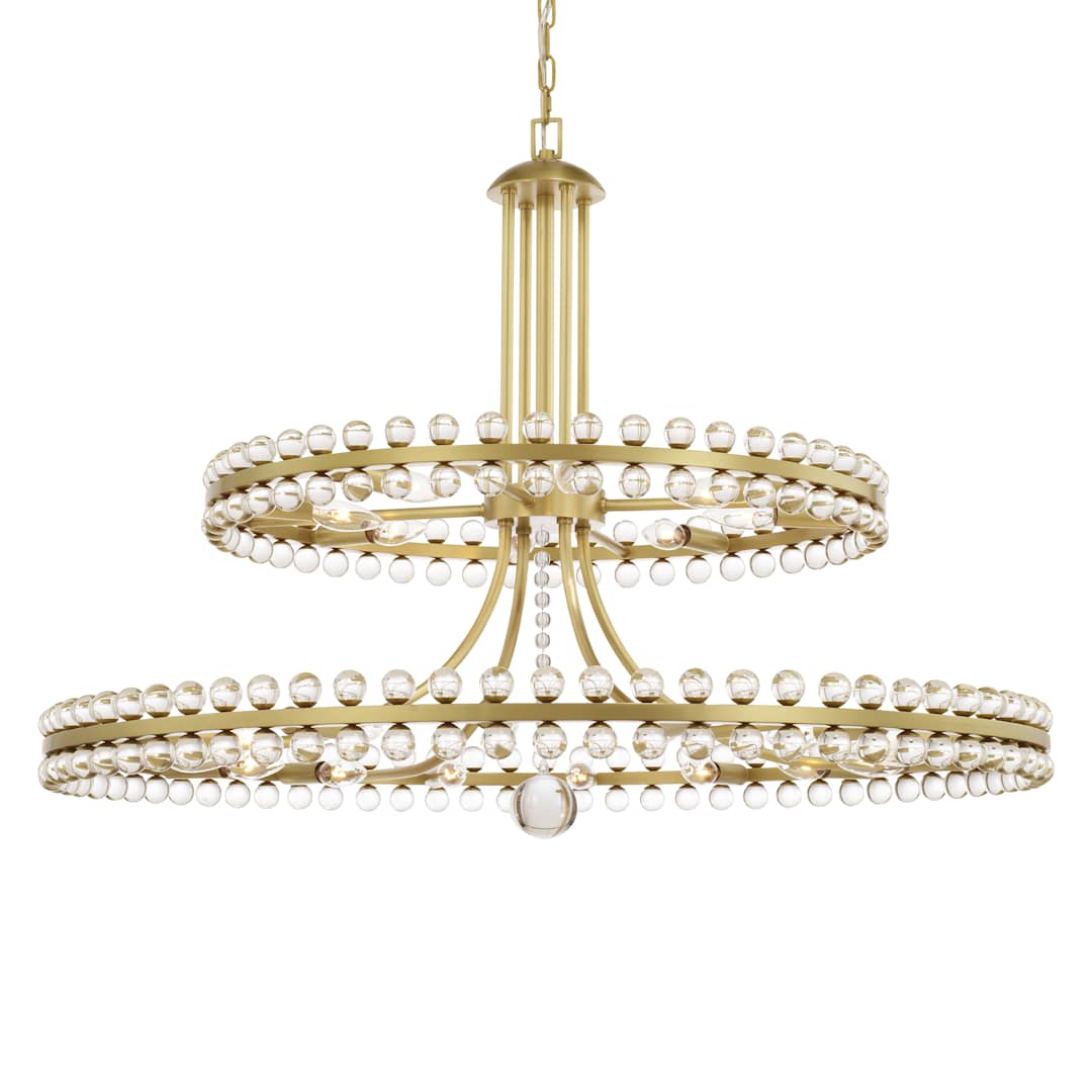 Clover 24 Light 39" Wide Ring Chandelier with Glass Ball Accents