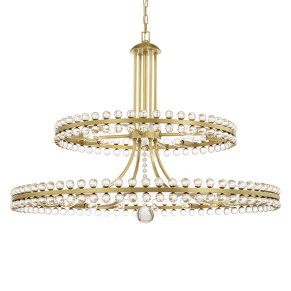 Clover 24 Light 39" Wide Ring Chandelier with Glass Ball Accents