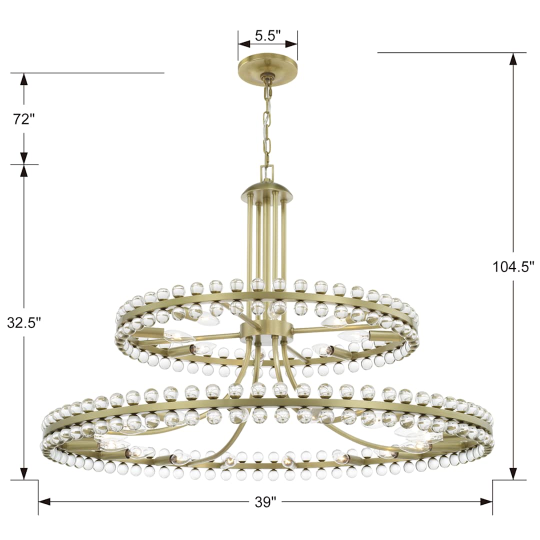 Clover 24 Light 39" Wide Ring Chandelier with Glass Ball Accents