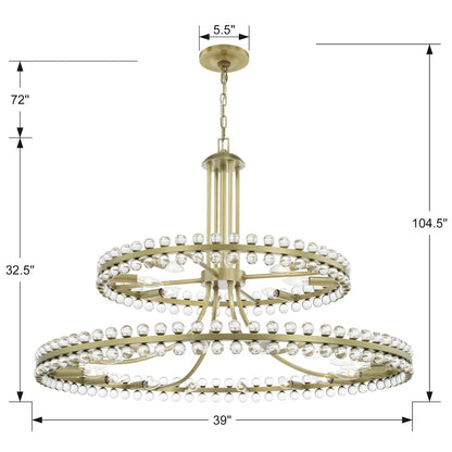 Clover 24 Light 39" Wide Ring Chandelier with Glass Ball Accents